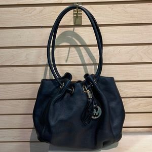 Women’s Michael Kors Black Pebble Grain Leather Shoulder Bag